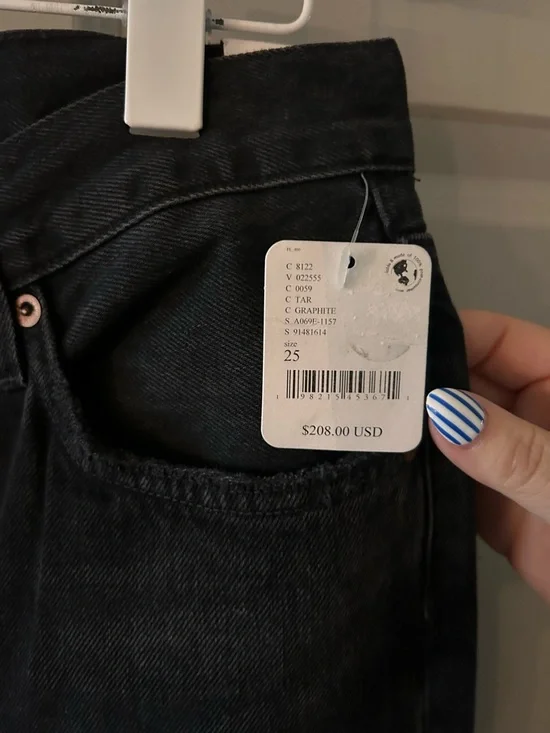 NWT Agolde 90s Mid Rise Loose Fit Straight Jeans Tar - Picture 5 of 7